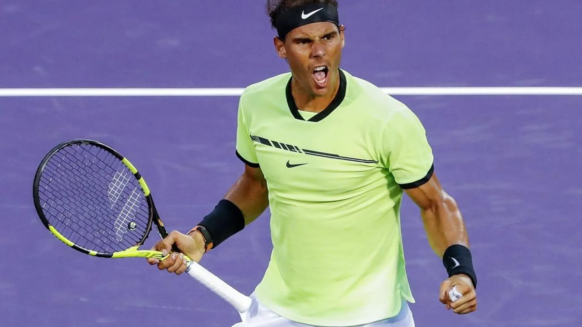 Rafael Nadal celebra el triunfo ante Philipp Kohlschreiber