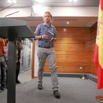 Pablo Iglesias en su primera rueda de prensa en Moncloa