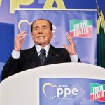 El ex primer ministro Silvio Berlusconi, en un acto de Forza Italia en la localidad de Fiuggi/ Efe