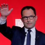 Benoit Hamon tras conocer los resultados de la primera vuelta