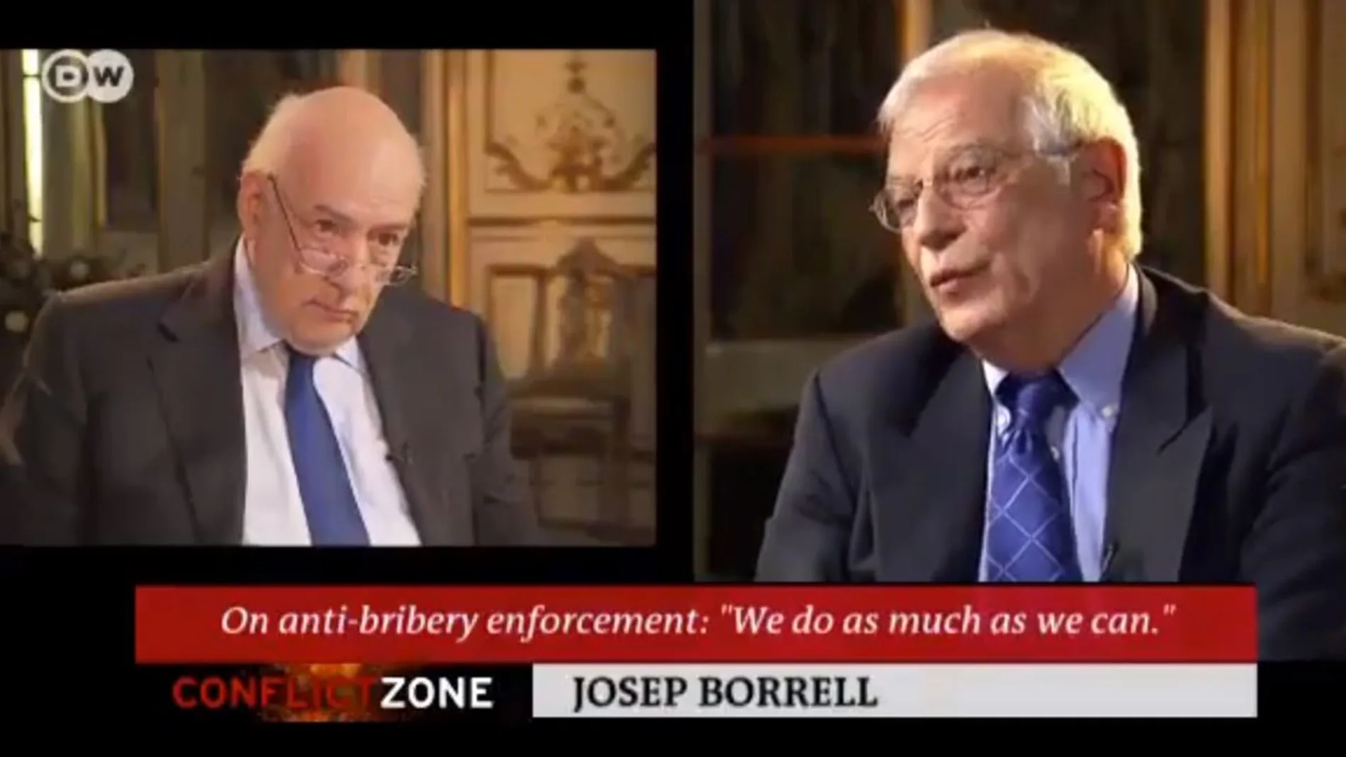 Josep Borrell durante la entrevista