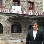 Guillermo Cervera, a las puertas del museo andorrano Carmen Thyssen, antiguo hotel Valira, en el centro de Les Escaldes