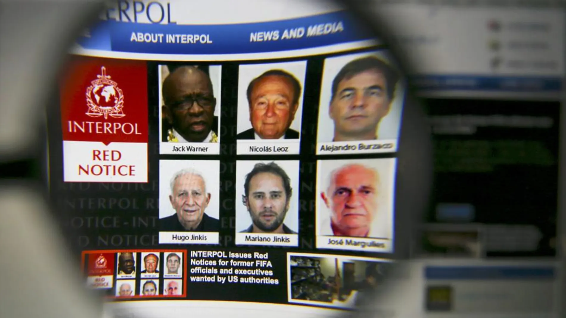 Imagen de los exdirigentes de la FIFA buscados por Interpol