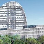 La nueva sede de la entidad bancaria tendrá una superficie total de 114.000 metros cuadrados y siete edificios bajos además de una torre de forma elíptica
