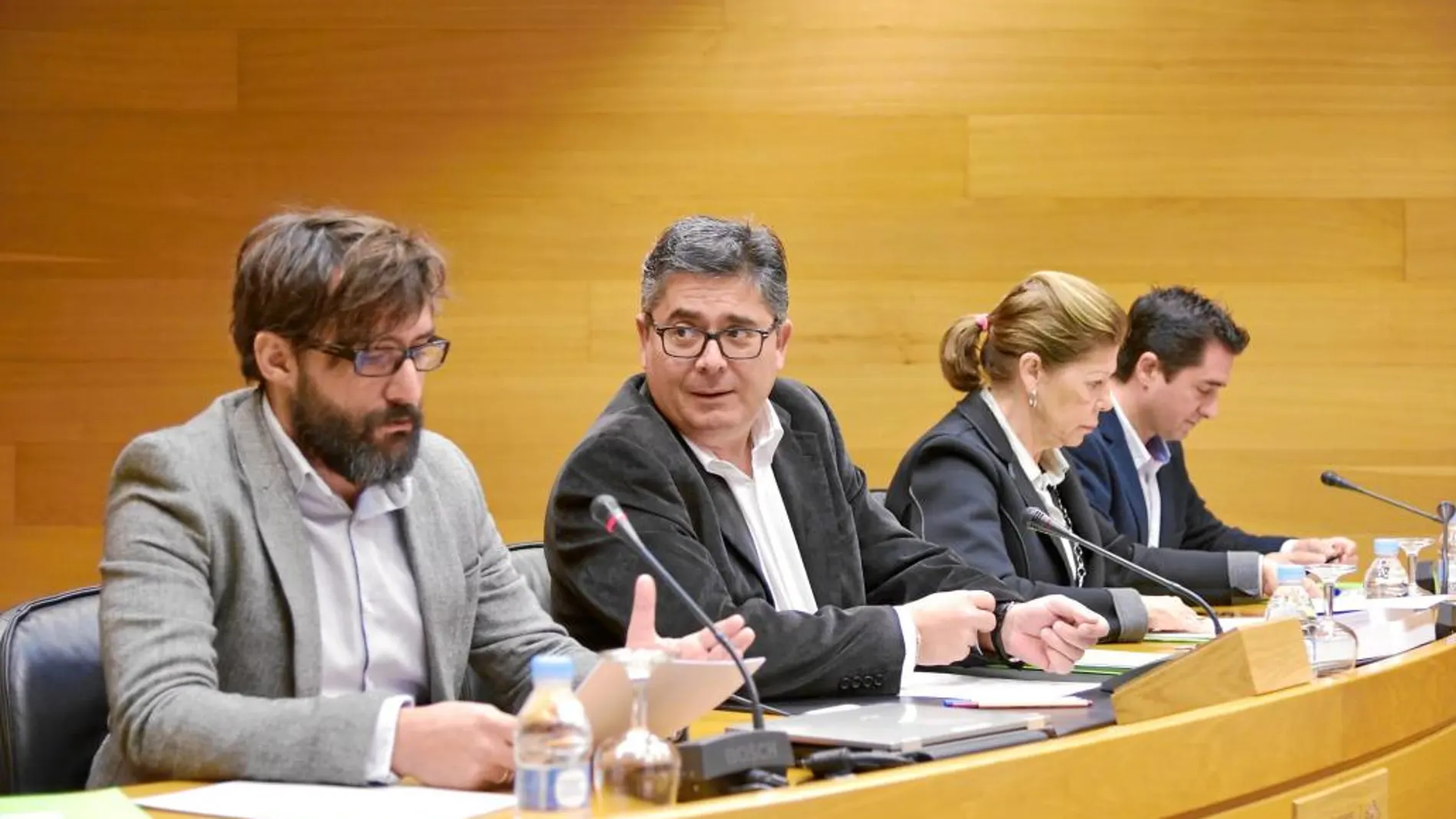 El presidente del Sindicato d’Actors i Actrius Profesionals valencians, Ximo Solano, interviene en la comisión
