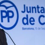 El presidente del Gobierno, Mariano Rajoy, preside la Junta Directiva del PP de Cataluña.