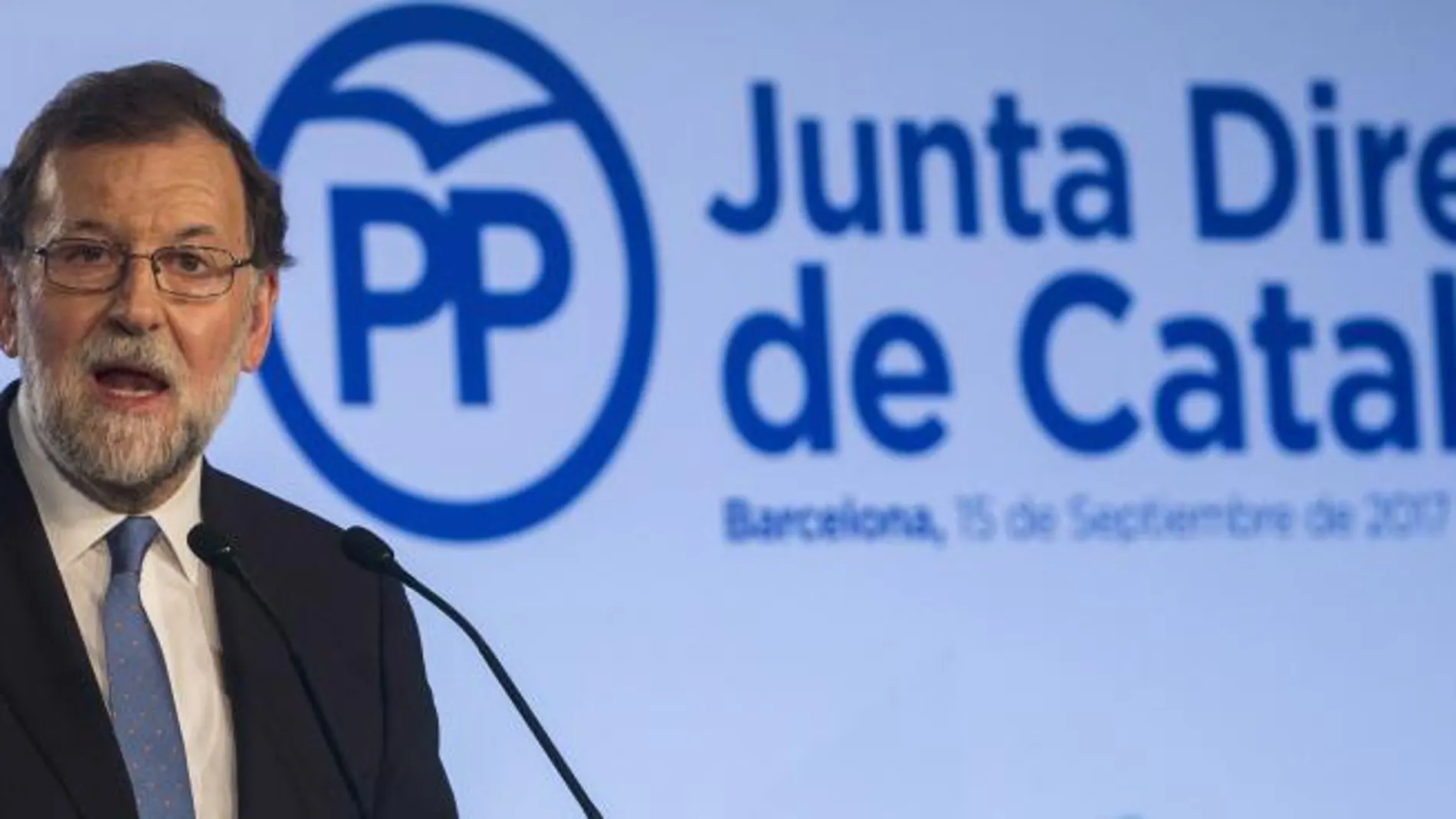 El presidente del Gobierno, Mariano Rajoy, preside la Junta Directiva del PP de Cataluña.