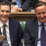 El ministro del Tesoro, George Osborne y el primer ministro, David Cameron