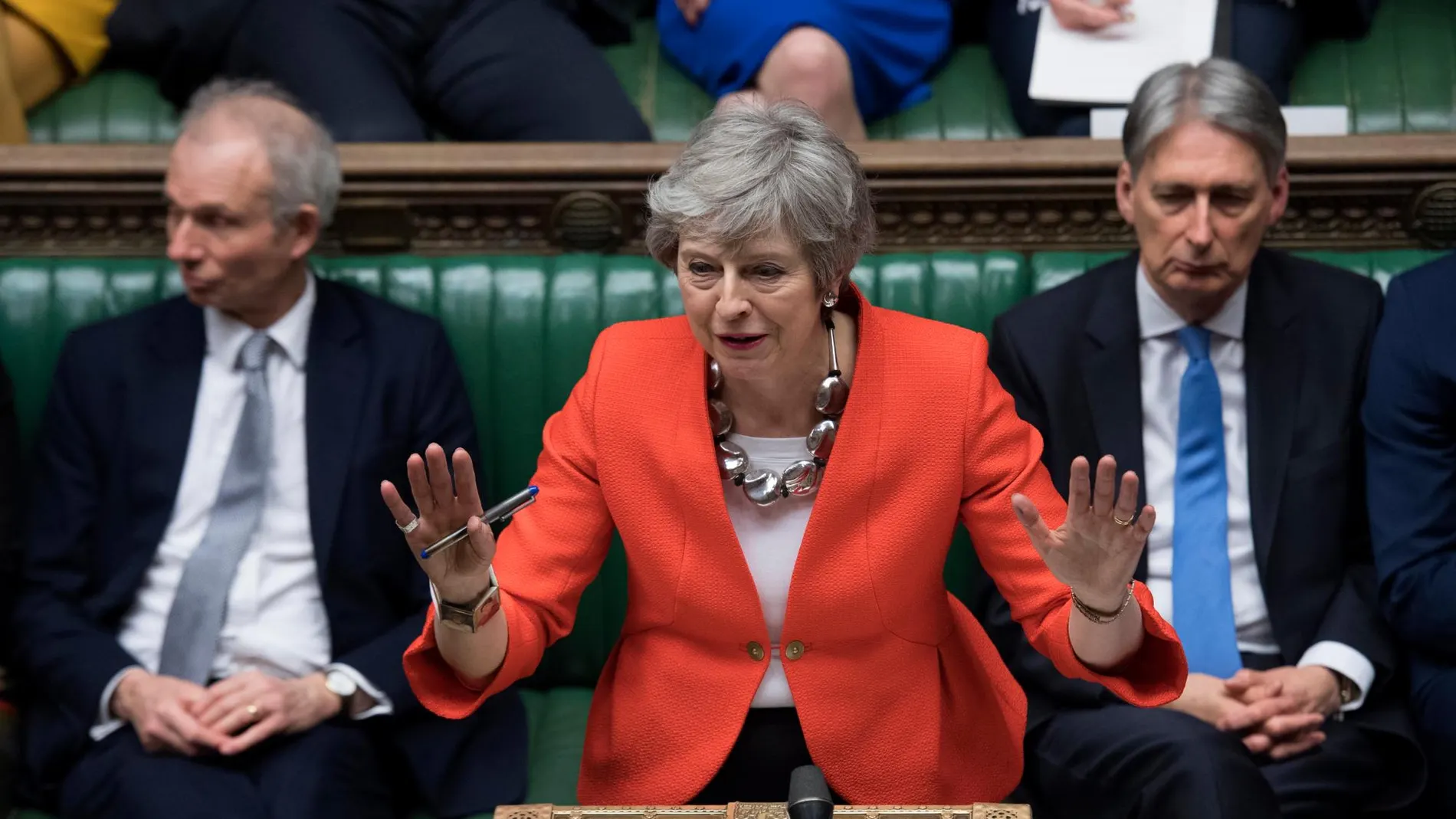 Theresa May habla hoy en el Parlamento británico / Ap