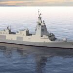 Simulación de la fraganta F-110 que construirá Navantia.