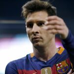 El delantero argentino del F. C. Barcelona, Leo Messi
