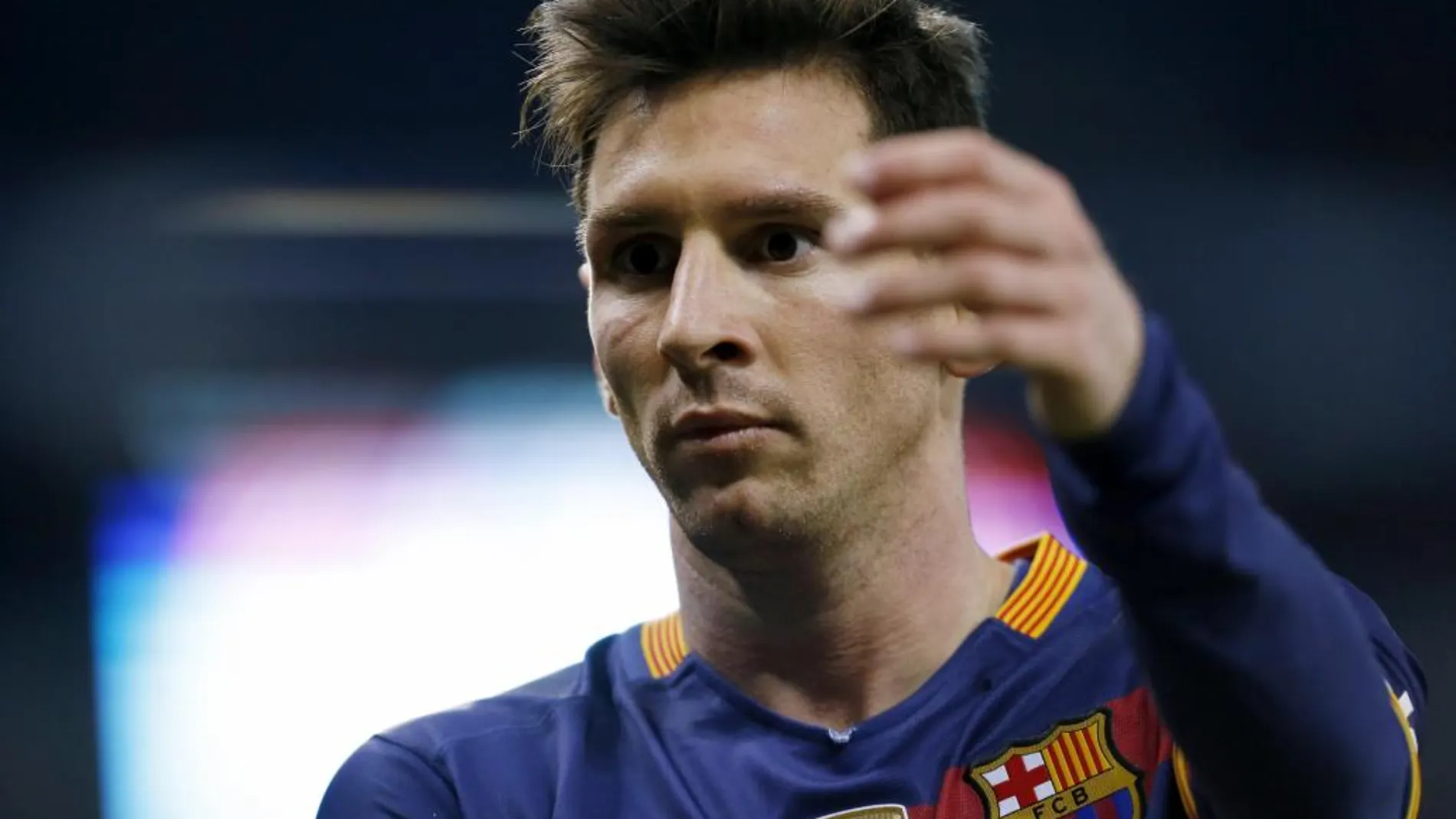El delantero argentino del F. C. Barcelona, Leo Messi