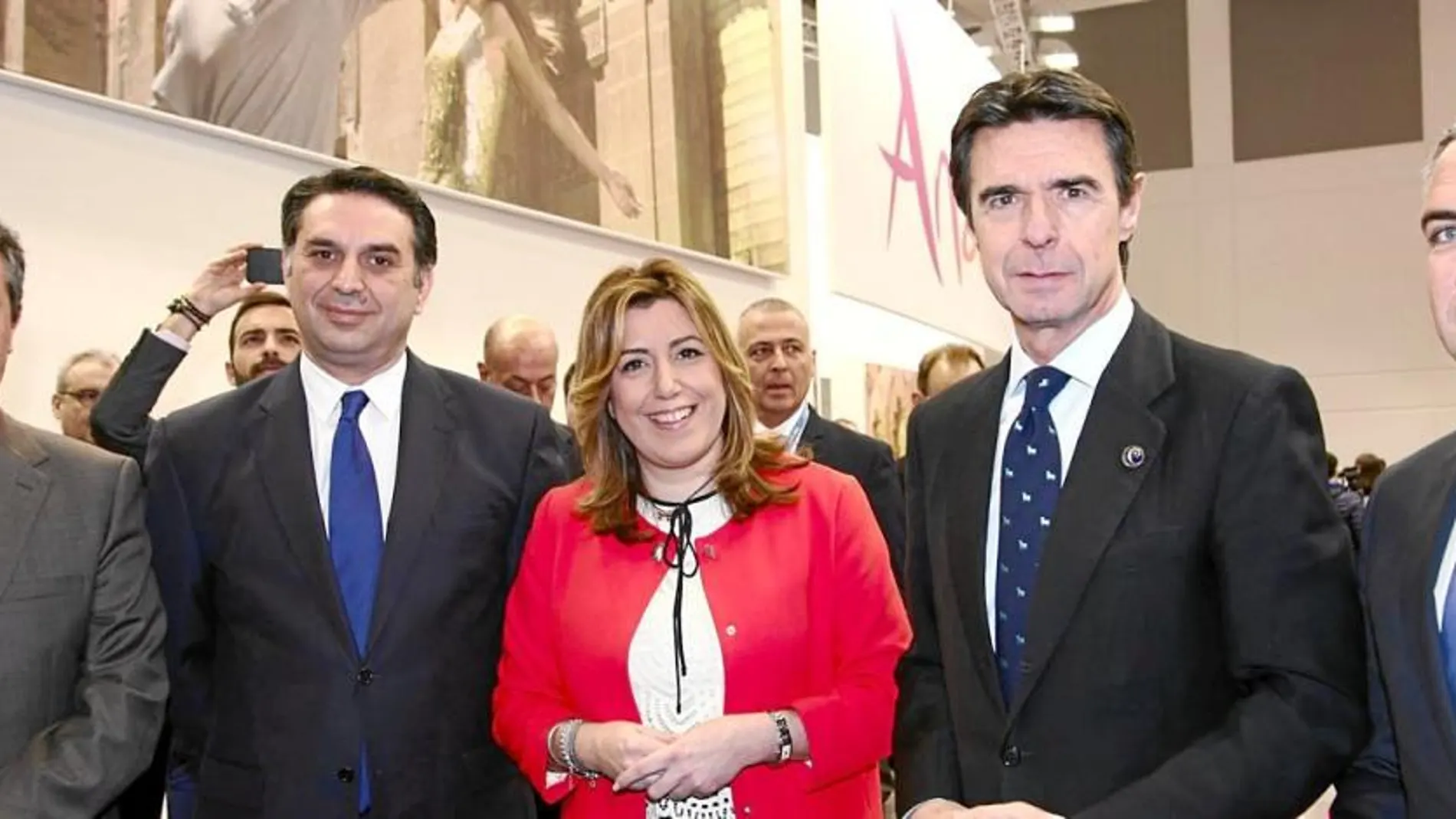 Juan Espadas, Javier Fernández, Susana Díaz, José Manuel Soria y Elías Bendodo