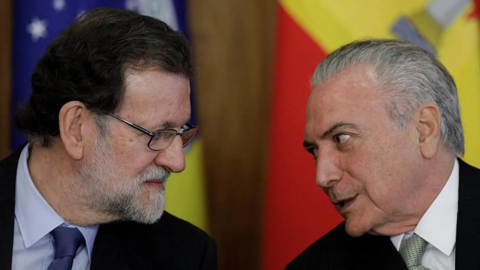 Michel Temer y Mariano Rajoy durante su reunión en el Palacio Planalto