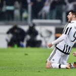 Alvaro Morata celebra un gol con la Juventus