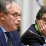 Alfredo Urdaci y Francisco Marhuenda, ayer, en el Congreso Católicos y Vida Pública