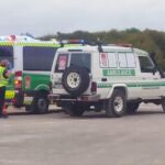 Imagen de la ambulancia en la que la víctima fue trasladada al hospital de Esperance