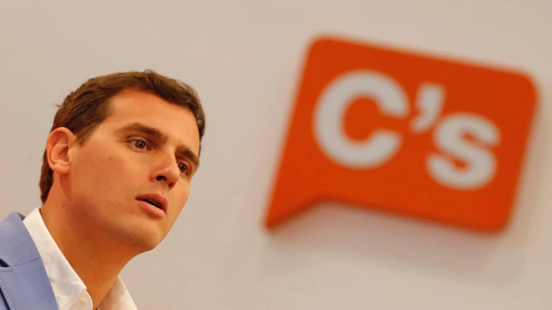 El presidente de Ciudadanos, Albert Rivera, durante la rueda de prensa posterior a la reunión de la Ejecutiva Nacional de su partido