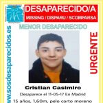 Buscan a un menor de 15 años desaparecido hace cinco días en Madrid