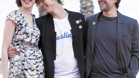 Jorge Naranjo, director de «Casting», (centro), junto a dos de los actores