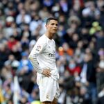 El delantero portugués del Real Madrid Cristiano Ronaldo en el partido ante el Atlético de Madrid