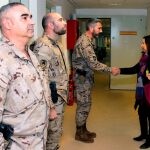 Margarita Robles a su llegada a Afganistán para visitar a las tropas españolas/Foto: Efe