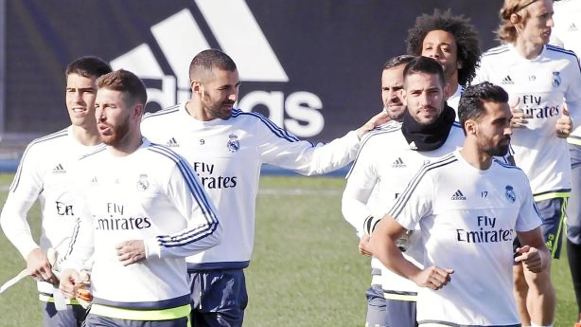 Entrenamiento de los jugadores del Real Madrid