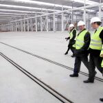 De la Riva, Antonio Silván y Rafael Catalá, durante la visita que realizaron el pasado mes de enero al complejo ferroviario de San Isidro, cuyas obras están a punto de concluir