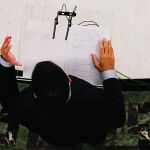 El líder de Ciudadanos, Albert Rivera, ayer en rueda de prensa en el Congreso