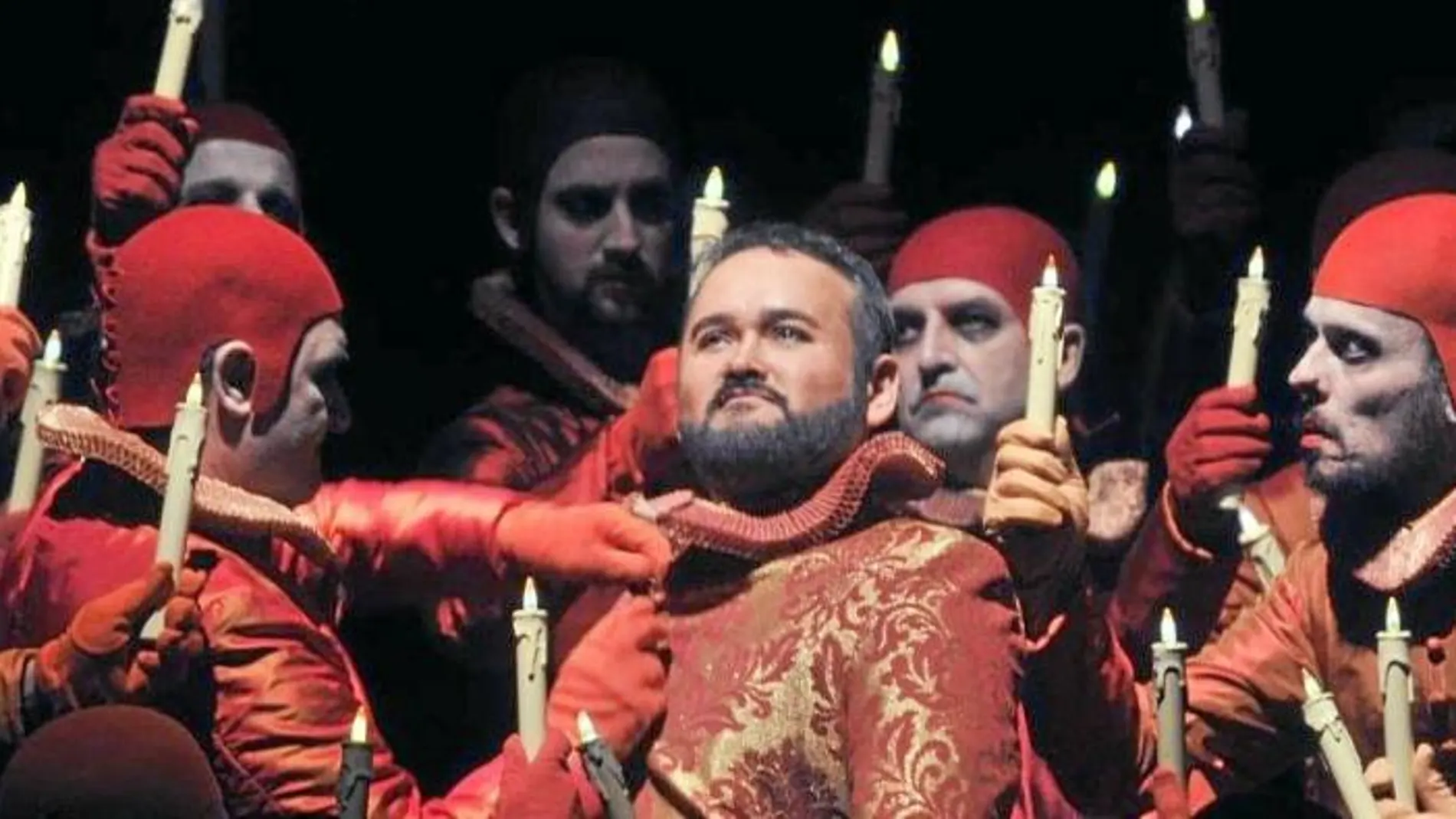 Un momento de la representación de la ópera de Verdi