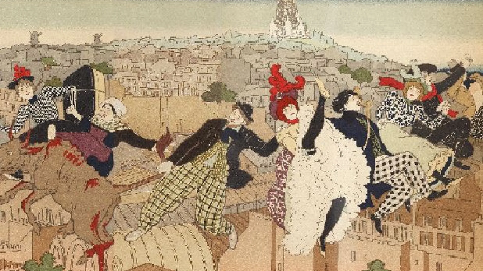 Pierre Marie Louis Vidal, cubierta de La Vie à Montmartre de 1897. Litografía. Fotografía: Colección particular