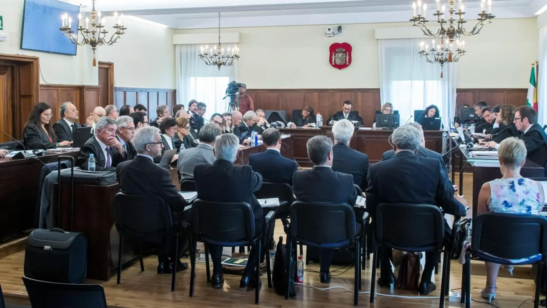 Vista de la sala del juicio de la rama política del “caso ERE” que ayer entraba en la fase pericial (Foto: Efe)