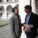 Antonio Maíllo y Juan Marín, en el Parlamento