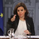 La vicepresidenta del Gobierno, Soraya Sáenz de Santamaría