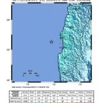 Mapa cedido por el Servicio Geológico estadounidense que muestra la ubicación de un terremoto de magnitud 6.9