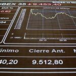Paneles de la Bolsa de Madrid