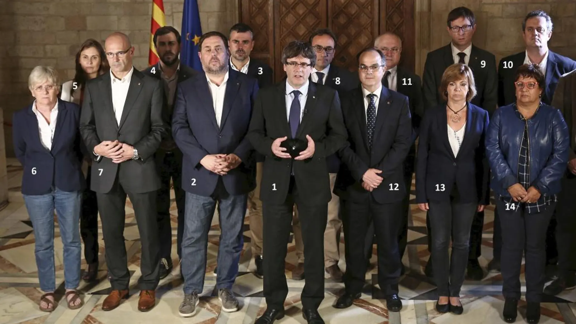 Carles Puigdemont y el que fuera su gobierno