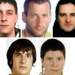 Fotografías de archivo de Raúl Aduna Vallinas (i), Antonio Goicoechea Gabilondo (c) e Igor Uriarte López de Vicuña (d), tres de los seis detenidos esta mañana en Francia en el marco de una operación que están llevando a cabo la Guardia Civil y la policía francesa contra la estructura de ETA.