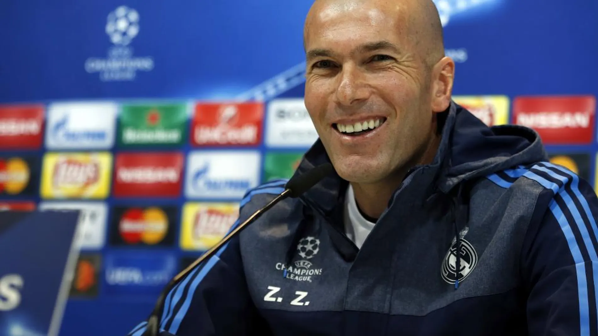 El técnico del Real Madrid, durante la rueda de prensa posterior al entrenamiento realizado en la Ciudad Deportiva de Valdebebas