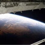 Vista de la tierra desde el transbordador Shuttle