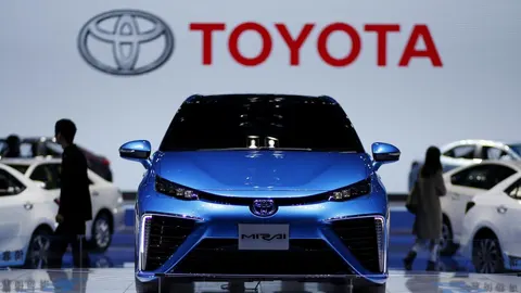 Un Toyora Mirai, durante su presentación en la Feria del Automóvil de Shanghai, China.