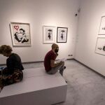 La obra de Bansky, en una exposición en Roma/Foto: Ap