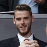 David de Gea, en el palco de Old Trafford