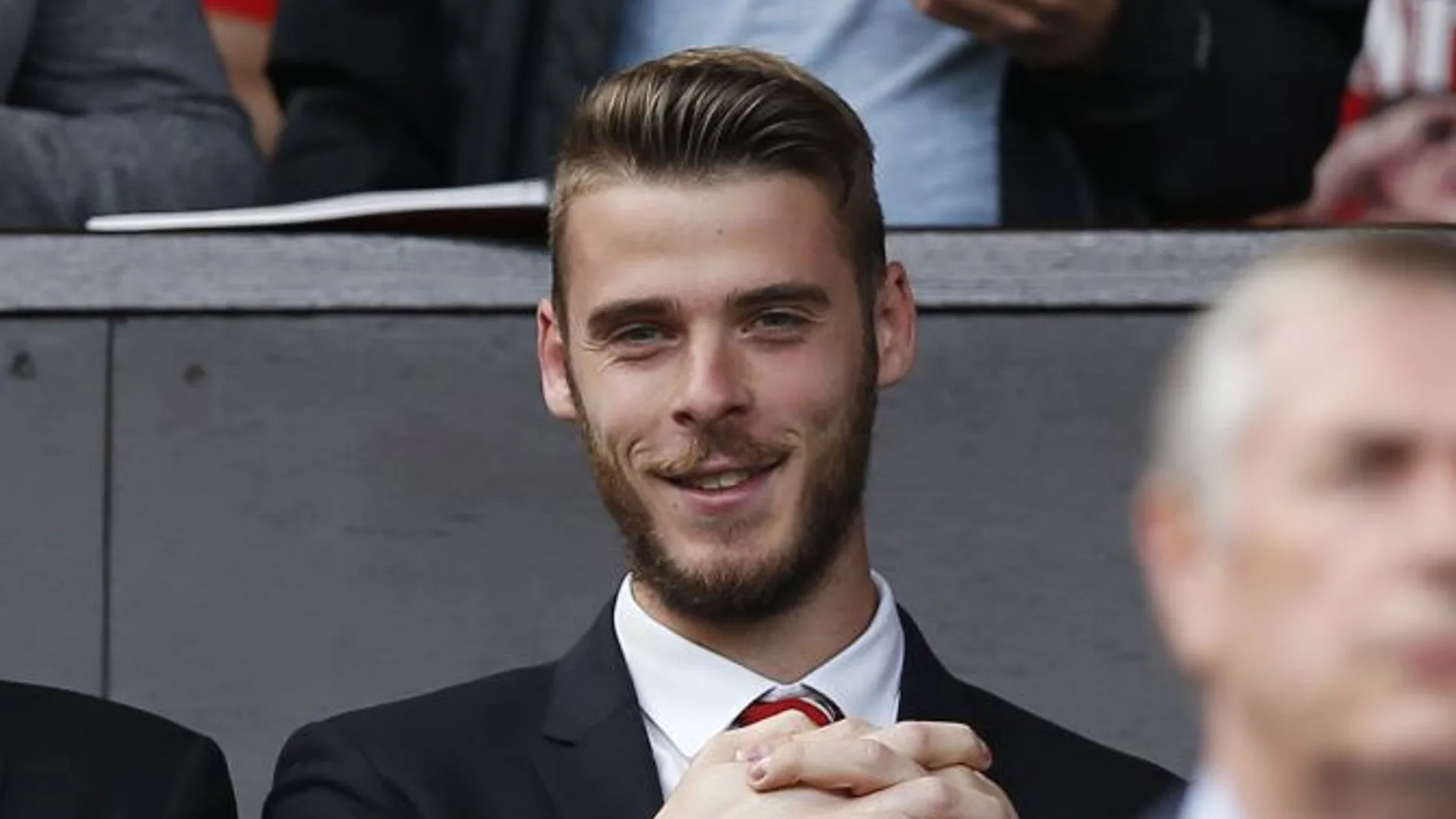 David de Gea, en el palco de Old Trafford