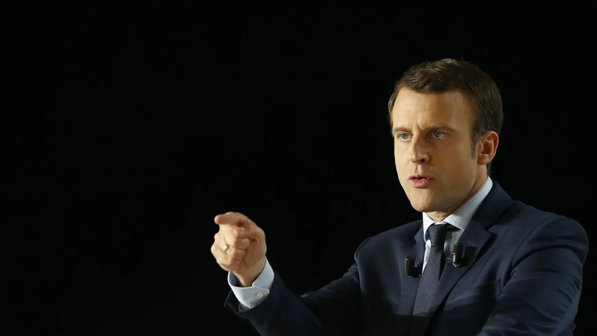 Emmanuel Macron, durante un acto de campaña