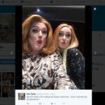 Foto subida a Instagram por el admirador de Adele que ayer subió al escenario.
