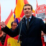 Pablo Casado en la manifestación/Efe