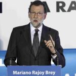 Mariano Rajoy, durante su intervención en LA RAZÓN DE...