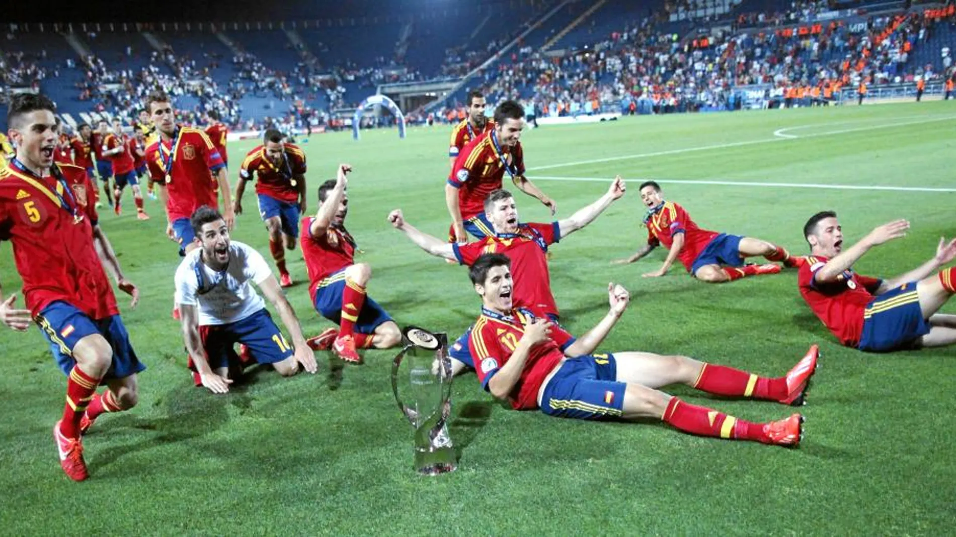 La Selección sub’ 21 que ganó la Eurocopa en 2013, con Morata en primer plano