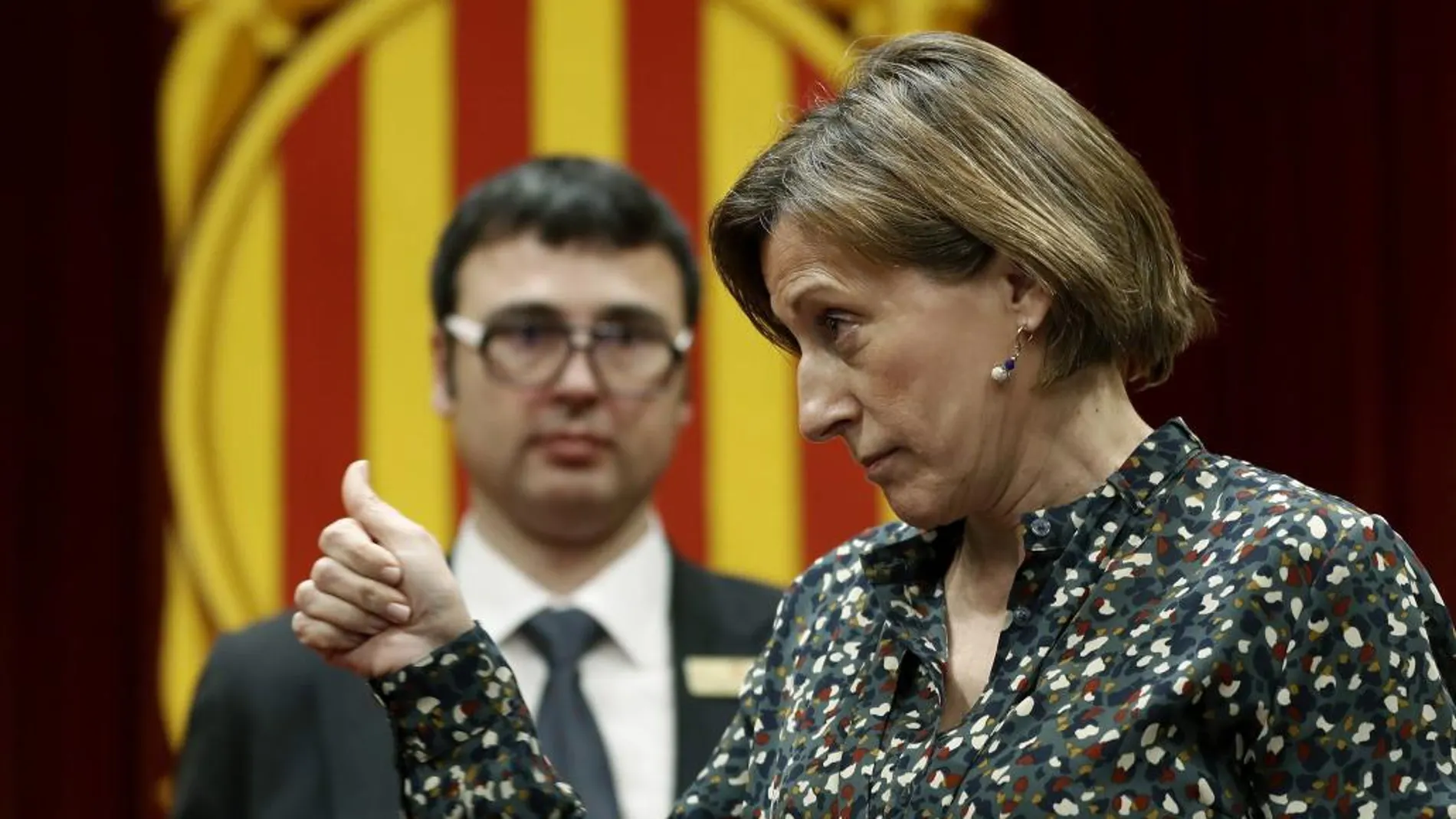 La presidenta del Parlament, Carme Forcadell, durante el debate sobre los presupuestos de la Generalitat